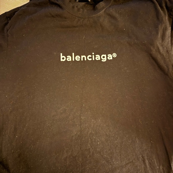 Balenciaga Black Tee with Logo - Picture 1 of 1